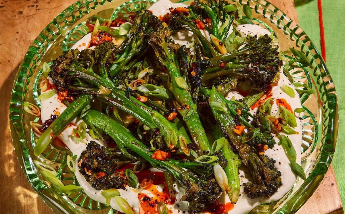 Served with whipped miso lemon broccoli and green onion tofu