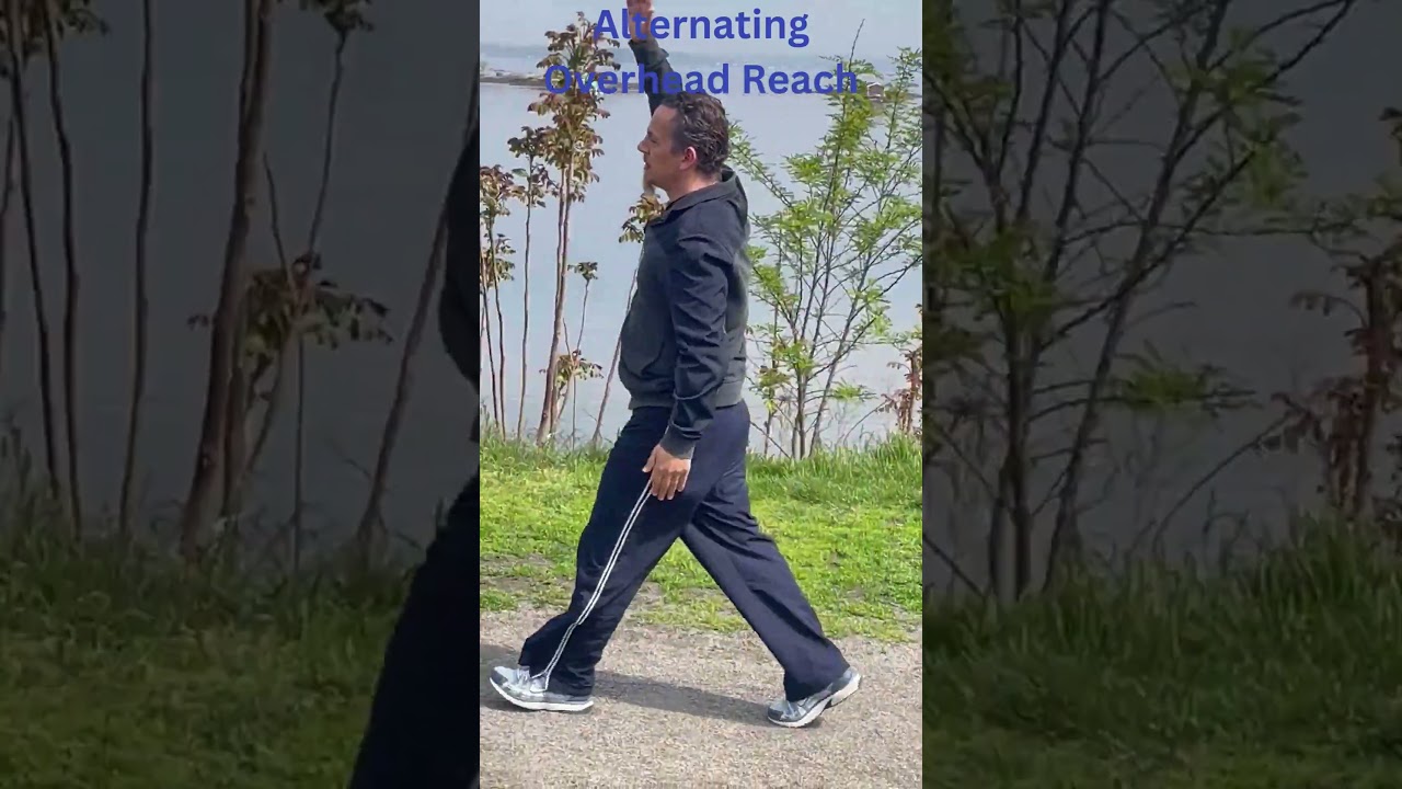 Alternate Overhead Reach - Exercises you can do while walking #nasmcpt - YouTube